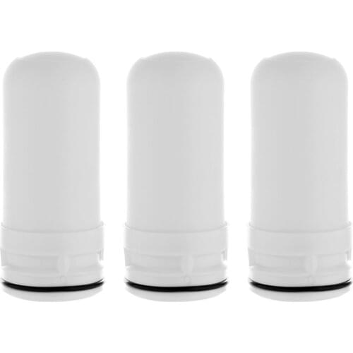 3pcs Replacement Ceramic Faucet Water Purifier Cartridge Washable White