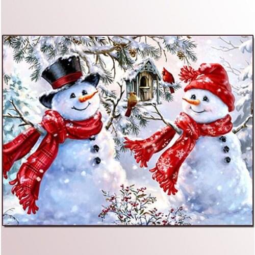 5D Full Diamond Painting Winter DIY Embroidery Snowman Christmas Decorations For Home Rhinestones Pictures Crafts
