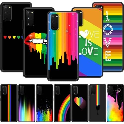 Soft Phone Case For Samsung Galaxy Note 20 Ultra 10 Lite S10 Plus S20 FE 5G 9 8 Back Cover S21 Funda LGBT Rainbow Pattern Shell
