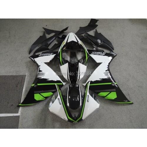 Black+White UV Paint Bodywork Fairing ABS Injection Mold For Yamaha YZF R1 2009-2011 (11) [CK1235]