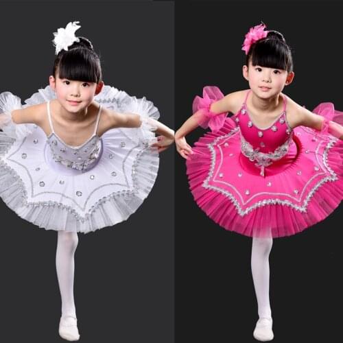Black Kids Professional Swan Lake Tutu dance wear Dress Children Ballet Dancing Dress Stage Costumes Kids Girl Ballet Dress