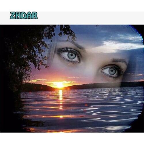 Russian Overseas Warehouse Diy Diamond Painting Sunset Woman By The Sea Diamond Embroidery Wall Art Decor Arrive Quickly
