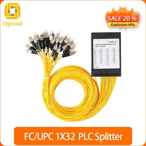 FC/UPC 1x32 1M caixa De Fibra óptica FTTH PLC splitter ABS 1x32 PLC splitter Free Shipping