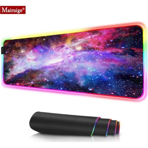Gaming Mousepad Universe RGB Fog Space Starfield Nebula Large Mat MousePad Computer Mat Best Game DIY Custom Knife Strike