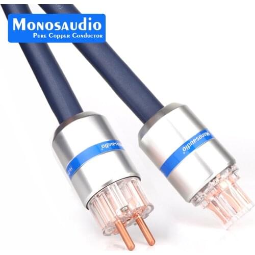 Monosaudio P902 Pure Copper Schuko Power Cable HIFI Extension EMC Shield Power wire EUR Version 10AWG AC Mains Power Cord