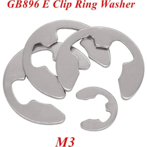 1000pcs GB896 M3 E Clip Washer Ring Washer 3mm Circlip retaining ring for shaft fastener hardware 304 Stainless steel