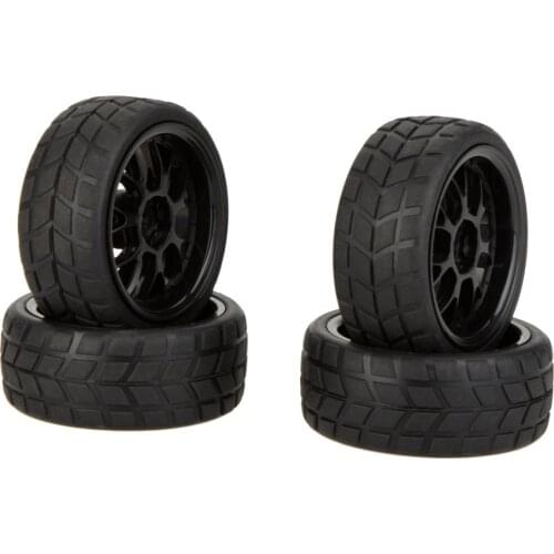 GoolRC 4Pcs High Performance 1/10 Rally Car Wheel Rim and Tire for Traxxas HSP Tamiya HPI Kyosho RC Car Model