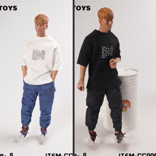 CCTOYS 1/6 Scale Soldier Costume CC006 Model Trendy Korean T-shirt Top Loose Printed T-shirt for 12" Action Figure Model Doll
