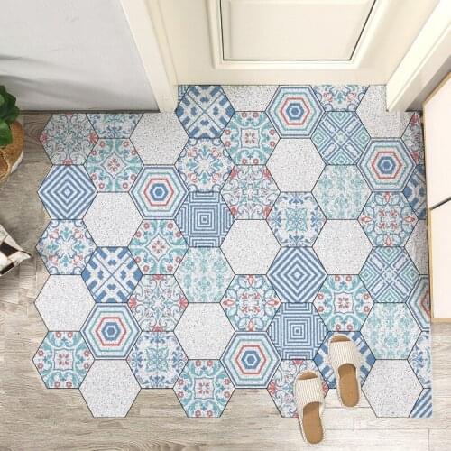 Living Room Bedroom Bathroom Doormat Carpet Non-slip PVC Silk Loop Home Entrance Doormat Freely Cuttable Custom Floor Mat Carpet