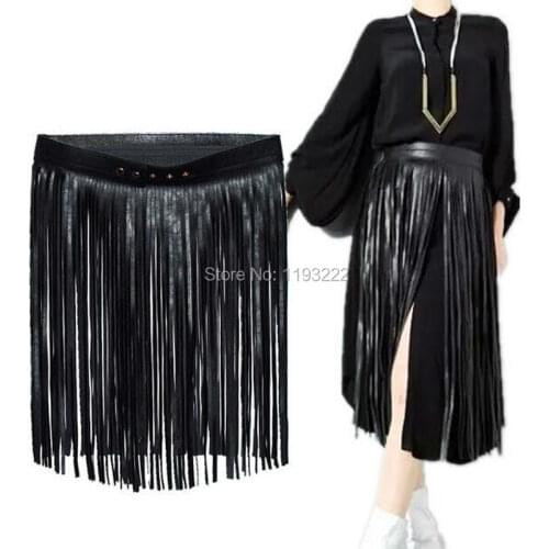 Cool Women Sexy Hand Made Handcrafted Long Fringed Tassel Belt Dress High Waist Long Belts Acceossires