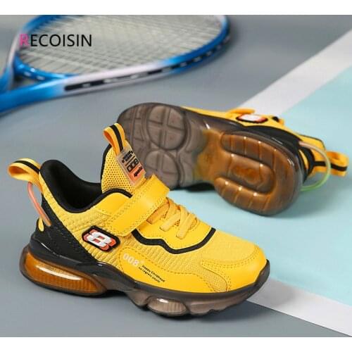 RECOISIN Brand Fashion Kids Shoes Boys Breathable Mesh Running Sports Shoes For Boys Lightweight Casual Children Shoes Enfant