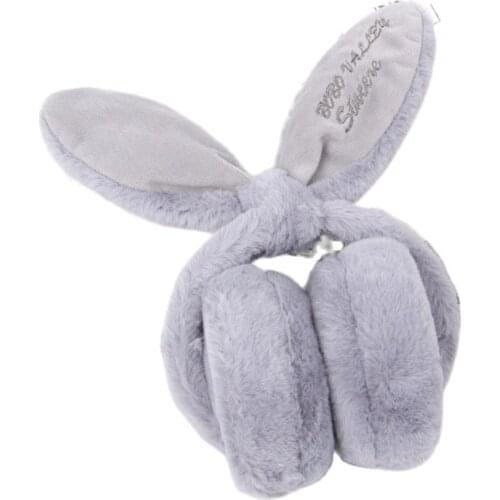 Fashionable Popular Plush Ears Autumn and Winter Cold Proof and Warm Rabbit Ears Foldable Womens Earmuffs