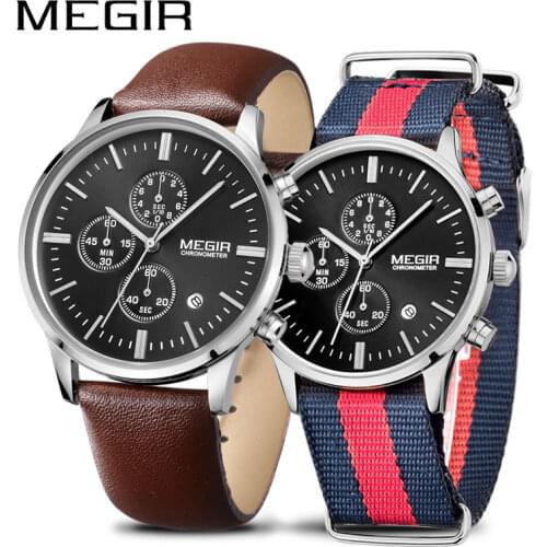 MEGIR Mens Quartz Watches Causal Luminous Chronograph Lovers Wrist Men Watch Hour Set Man Orologio Uomo Horloges Mannen Saat
