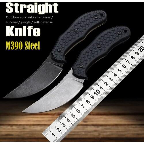 New M390 Steel G10 Handle Outdoor Self-Defense Straight Knife EDC Hand Tool Fixed Knife Survival High Hardness Military Knife