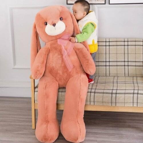 51"Huge Pink Long Ear Rabbit Pillow Giant Teddy Bear Plush Toy Stuffed Soft Gift Stuffed Animals