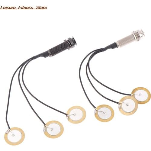 Piezo Contact Microphone 3 Transducer Pickups With End Pin Jack For Kalimba Thumb Pin Tip Pickup