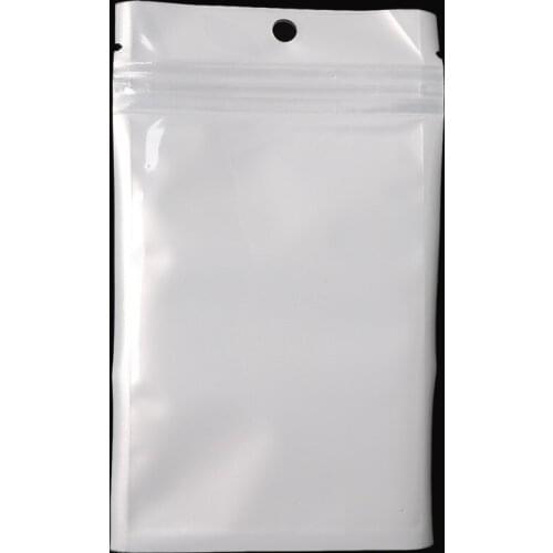 8x13cm White / Clear Self Seal Zipper Plastic Retail Packaging Packing Poly Bag, Ziplock Zip Lock Bag Package W/ Hang Hole