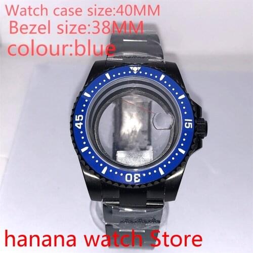 Suitable for NH35 36 Mingzhu2813 Miyata self-winding 40mm transparent black box series with rotating ceramic blue bezel