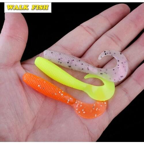Walk Fish 10pcs/lot 65mm 2.7g Soft Rubber Bait Fishing Lure Jig Wobbler Soft Worm Carp Fishing Bait Artificial Silicone Swimbait
