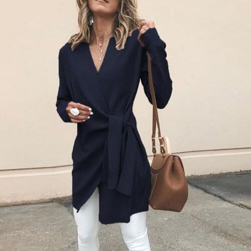 Size S-2XL Casual Long Sleeve Coat Solid Color Autumn Winter Overcoat Women Lapel Collar Fashion Wind Coat