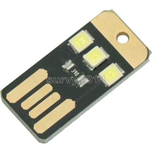 10PCS Mini Night USB LED Keychain Portable Power Board Pocket Card Lamp Bulb LED