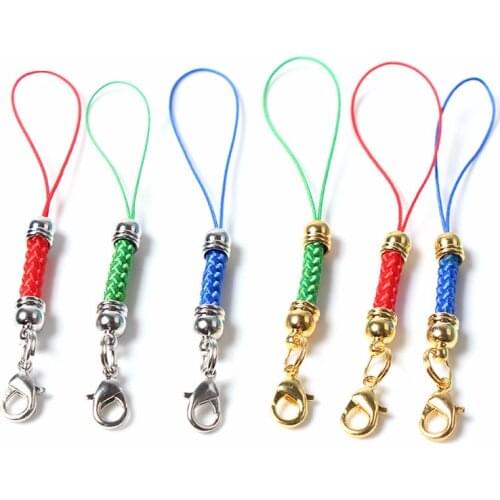 20Pcs Gold/silver Lobster Clips Lanyard DIY Mobile Phone Lariat Mobile Straps Nylon Trinket Key Ring Chain Jewelry Craft Jewelry