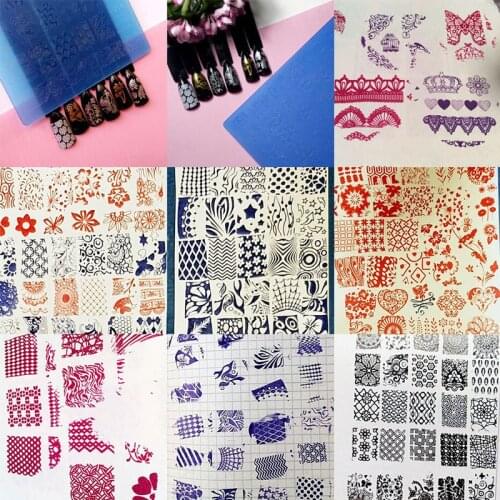 30PCS*XY-K Nail Stamping Plates Lace Flower Plastic Nail Art Manicure Templates Stencils Salon Beauty Polish Tool 14.5*9.cm