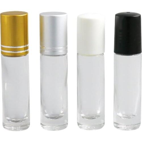 300 x 6ML 6CC Travel Glass Roller Bottles For Essential Oils With Metal Roll-on Bottle Empty Cosmetic Containers
