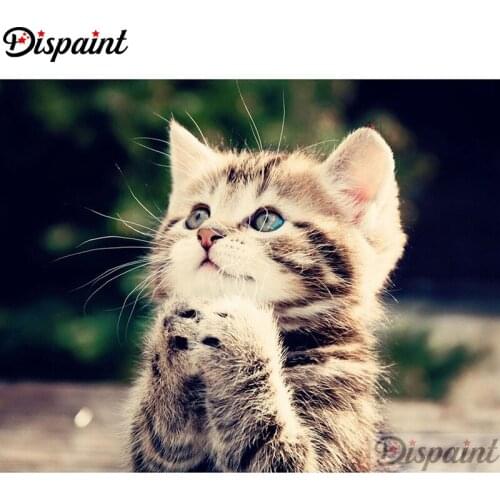 Dispaint Full Square/Round Drill 5D DIY Diamond Painting "Animal cat scenery" Embroidery Cross Stitch 5D Home Decor A11744
