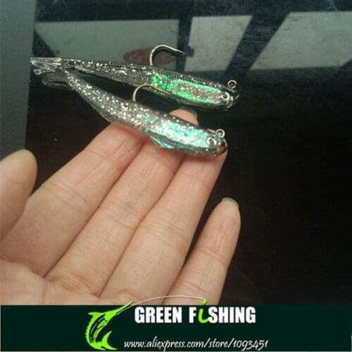 Free shipping 75mm 6.5g soft lead fish baits artificial split tail soft lead fish baits for sea fishing tackle