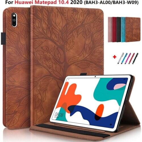 Case For Huawei Matepad 10.4 Case Coque 3D Tree Embossed PU Leather Wallet Tablet for Funda Huawei Matepad Case 10 4 inch Cover