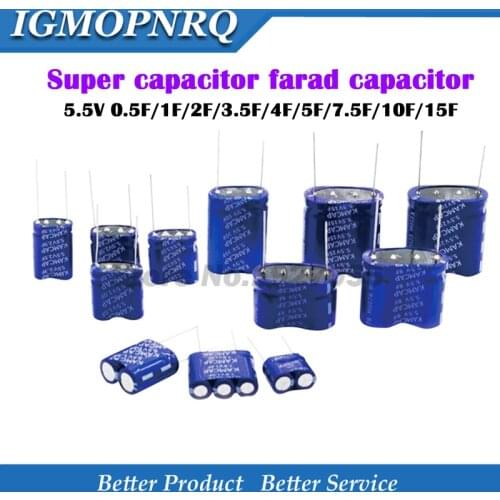1PCS Super Capacitor Farad Capacitor Combination Type 5.5V 0.5F 1F 2F 3.5F 4F 5F 7.5F 10F 15F