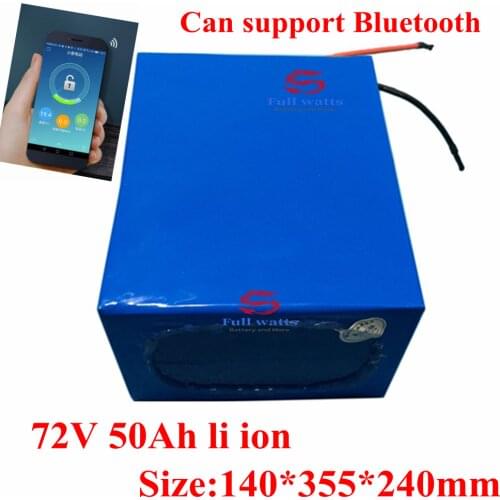 72v 50Ah lithium ion with Bluetooth APP BMS for 5000W 10KW bicycle scooter bike Motorcycle Forklift Crane truck +10A charger