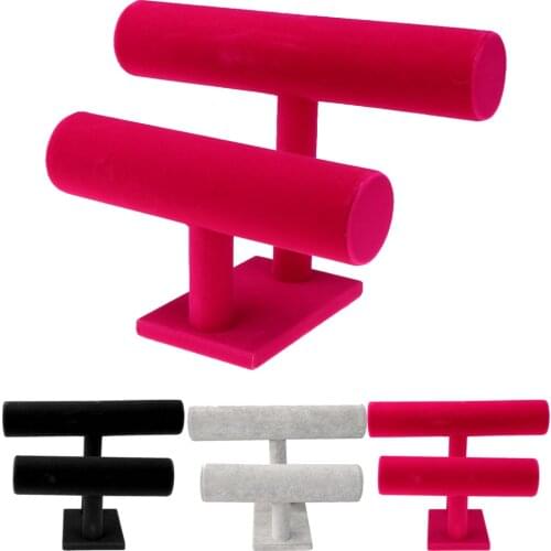 Multi-Tier Velvet Jewelry Display Stand Bracelet Chain Necklace Watch Display Stand/Holder/Shelf T-bar
