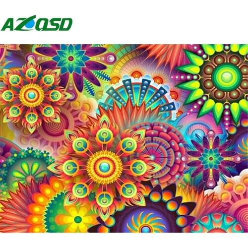 AZQSD Oil Painting By Numbers Colorful Flower Drawing On Canvas DIY Paint By Numbers For Adults Children Unique Gifts