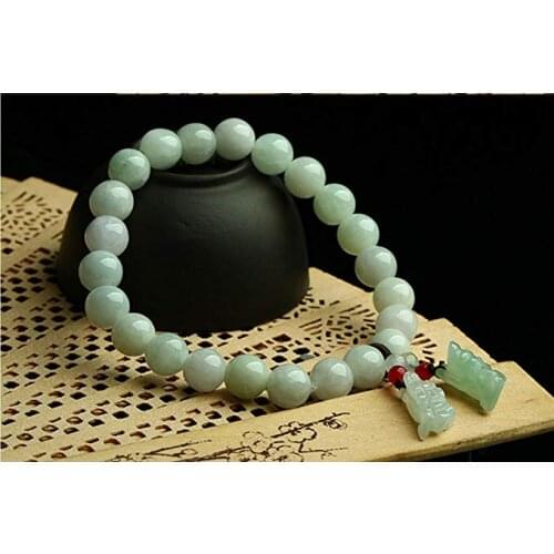 Natural genuine pearl jadeite Bracelet belt handmade natural jadeite Pendant