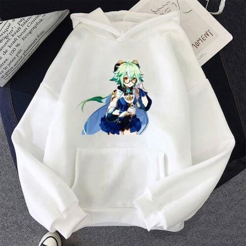 New Sexy Girl Hoodies Anime Genshin Impact Print Hip Hop Hoodies Women Fashion Oversize Sucrose Graphic Pullovers Female
