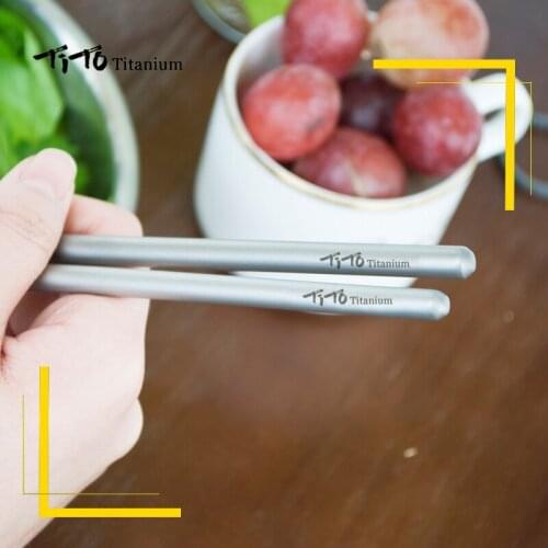 Outdoor Camping Tableware Titanium Alloy 6mm/7mm Hollow Chopsticks for Hiking Traveling Tableware Titanium Chopsticks