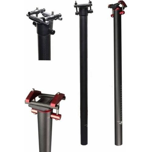 Matte 3K Carbon Folding Bike Seat Post Bicycle Seat Tube 33.9/34.9*580MM For MTB / Road Folding Bike Parts