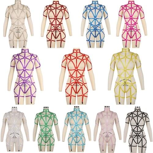 Feather Harness Fashion Goth Womens Underwear Sexy Lingerie Punk Strap Waist Bra Body Harness Dance Festival Party Club Wear