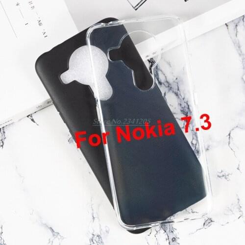 Transparent Phone Case For Nokia 7.3 Silicone Caso For Nokia 7.3 Funda de Coque Soft Black TPU Case for Etui Nokia7.3 Back Cover
