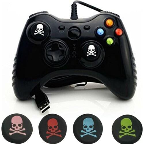 Renensin 2pcs Skull Head Thumb Stick Joystick Silicone Cap For Playstation 4 PS4 PS3 Analog Grip For Xbox One Xbox360 Controller