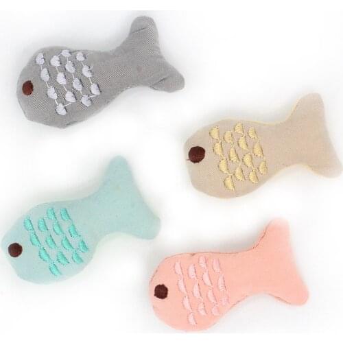 Kawaii Animal Fish Doll Handmade Fabric Women Patch Sticker Fit Gir Hair Jewelry DIY Garment Shoes Decor Headband Headwear 50pcs