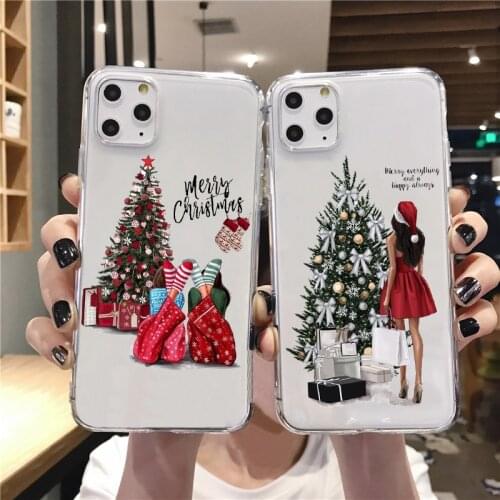 New Year gift Fashion Christmas girl TPU Silicone phone Case For iPhone 12pro Xs 11 Pro Max 7 8 Plus XR 12mini SE2020 soft cover