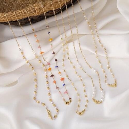 Korean Personality Elegant Pearl Crystal Mask Chain Anti-lost Lanyard Simple Sweet Girl Women Necklace Jewelry Accessories
