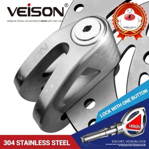 VEISON Motorcycle Lock 304 Stainless Steel Bike Bicycle Quad Lock Scooter Disc Brake Lock Motorcycle Anti-Shearing Anti-theft