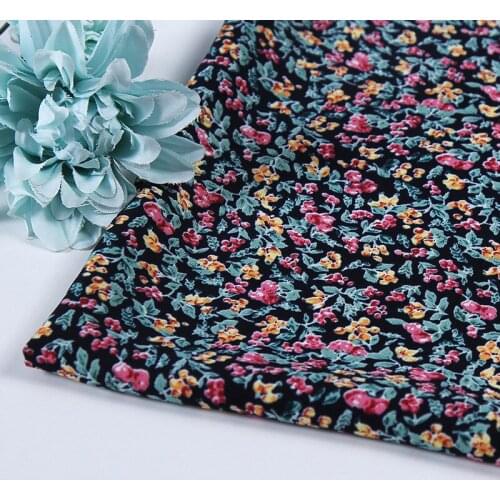Japanese and Korean high-quality small floral chiffon and linen printed fabrics, used in fashion fabrics