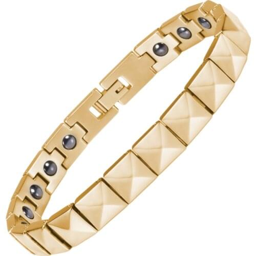 Wollet Jewelry 99.999% Germanium Hematite Pure Titanium Magnetic Bracelet for Men Women Fashion Health Care Healing Energy