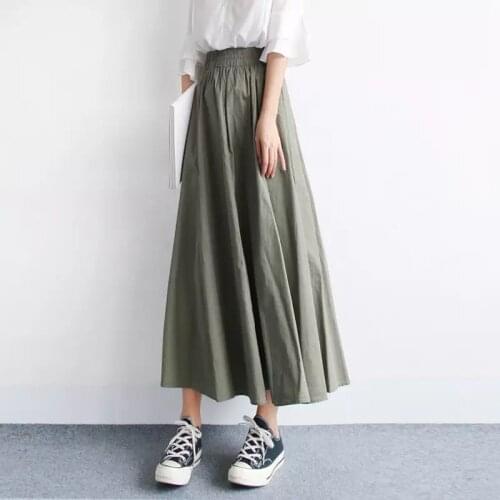 Dropship 2020 Autumn women cotton linen skirt,Korea style streetwear long Spring skirts,plus size 5XL 6XL 7XL vinatge maxi skirt