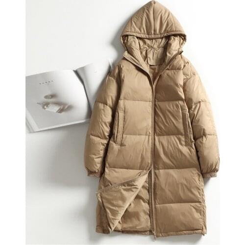 2021 New Collection Winter Womens Down Jackets Coats Female Long Casual Puffer Hooded Jackets Warm Parka Portable Overcoat